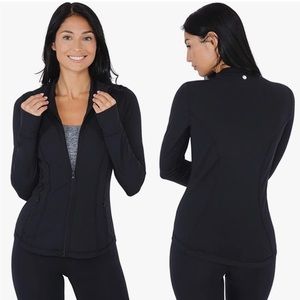 Yogalicious Ultra Soft Yoga Jacket Full Zip Thumbholes Black Size Medium